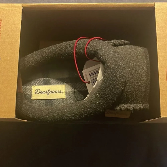 Dearfoams Men's Clog Style Memory Foam Slippers Wool Blend Medium 9/10 - Picture 8 of 11